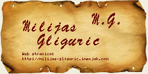 Milijas Gligurić vizit kartica